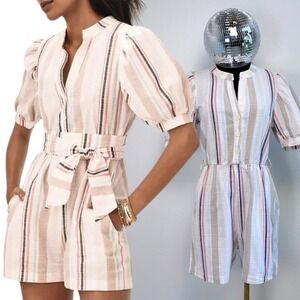 Amadi Lucie Striped Romper, Anthropologie, Small Cotton, preppy vacation